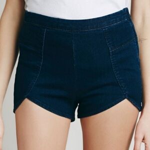 FREE PEOPLE Denim PETAL HEM Jean Shirts High Waist STRETCH 29